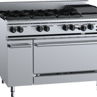 B+S Black Oven with Six Open Burners & 300mm Char Broiler LPG