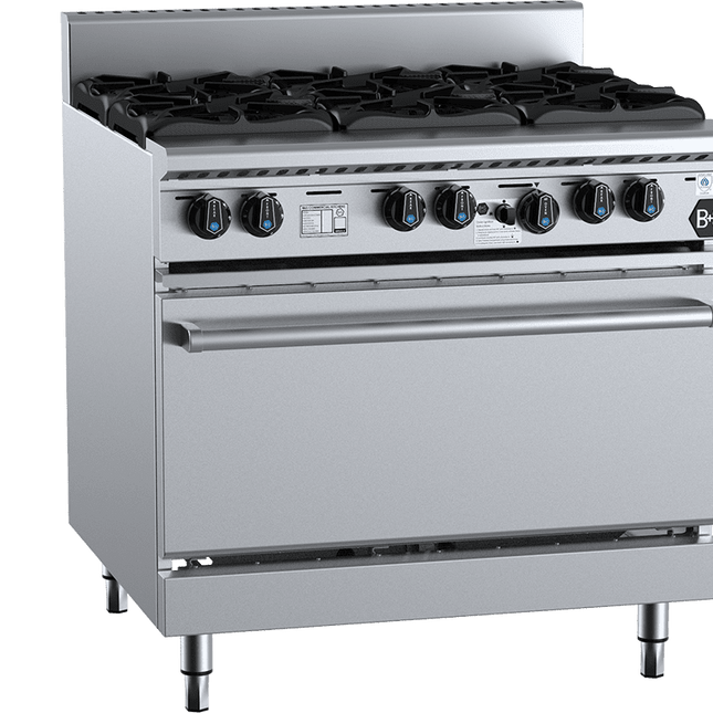 B+S Black Six Burner Oven LPG