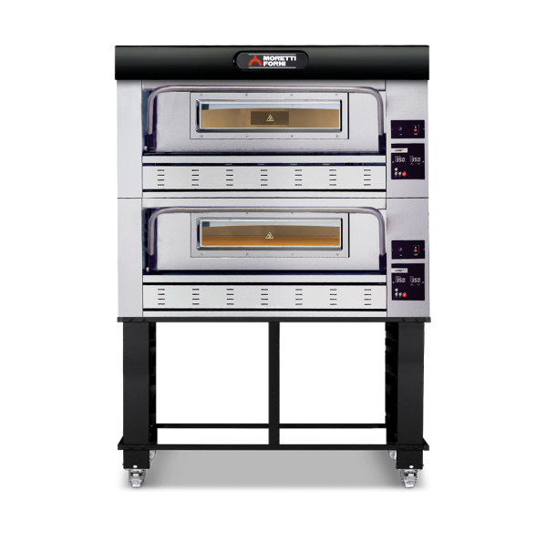Moretti Forni Gas Double Deck Oven on Stand 18x 30cm Pizza COMP P110G B/2/S