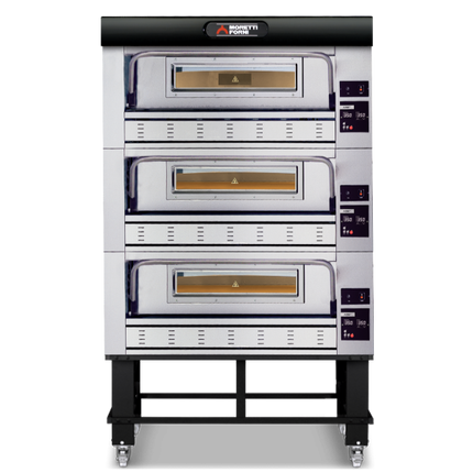 Moretti Forni Gas Triple Deck Oven on Stand 18x 30cm Pizza COMP P110G A/3/S
