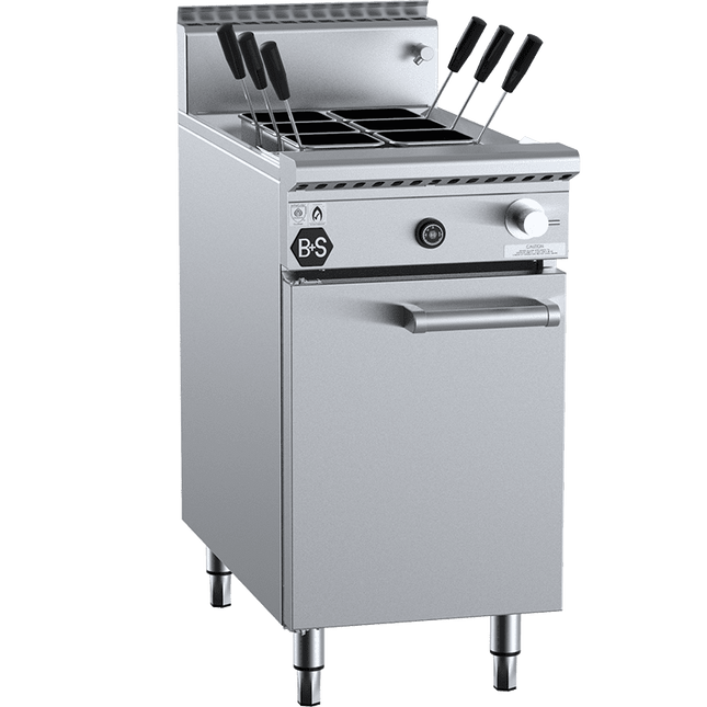 B+S Black Pasta Cooker 6 Baskets Natural Gas