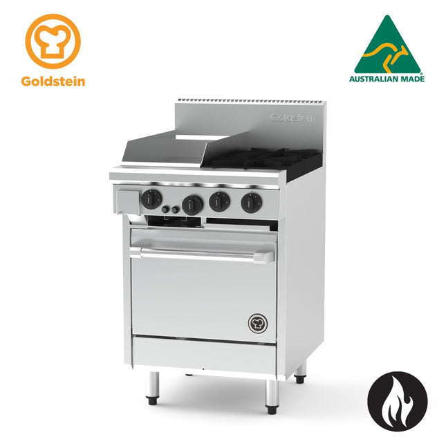Goldstein Gas 2 Burners, 305 X 520 X 20 mm Griddle, 20'' Gas Fan Forced Oven PF12G220FF-X