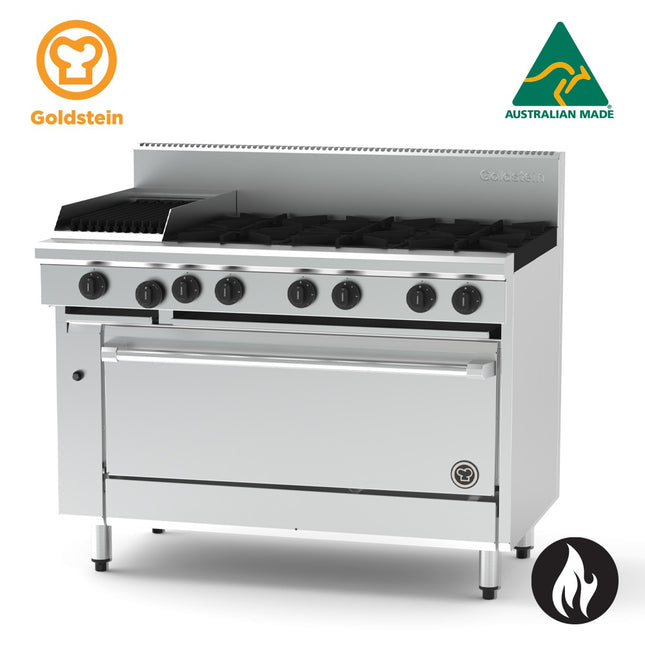 Goldstein Gas 6 Burners, 305 X 510 BBQ , 40'' Static Electric Oven PF12Q640E-X