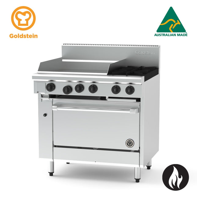 Goldstein Gas 2 Burners, 610 X 520 X 20 mm Griddle, 28'' Static Electric Oven PF24G228E-X