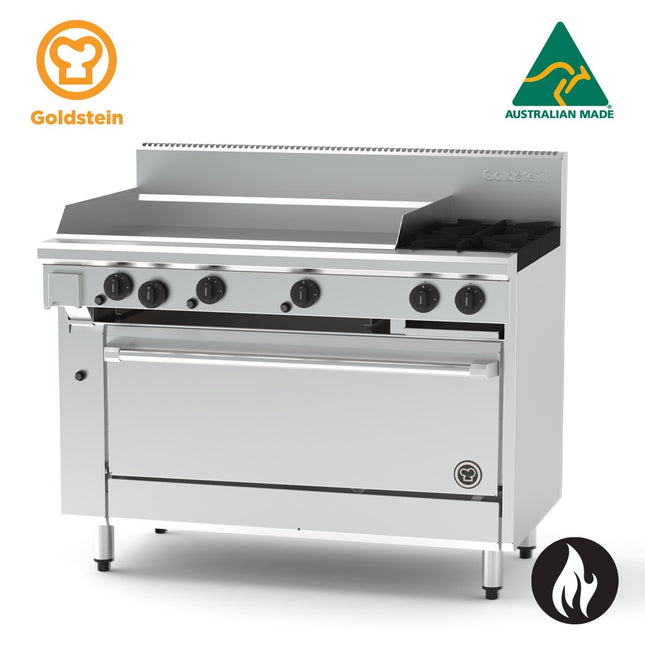 Goldstein Gas 2 Burners, 914 X 520 X 20 mm Griddle, 40'' Static Gas Oven PF36G240-X
