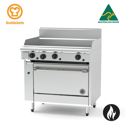 Goldstein Gas Gas Range, 914 X 520 X 20 mm Griddle, 28" Fan Forced Electric Oven PF36G28EFF-X