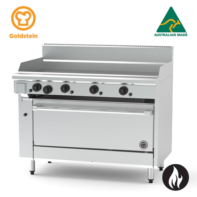 Goldstein Gas Jumbo Gas Range, 1219 X 520 X 20 mm Griddle, 40'' Fan Forced Electric Oven PF48G40EFF-X