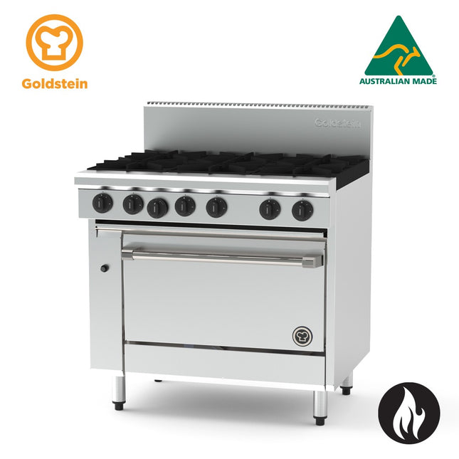 Goldstein Gas 6 Burners, 28" Fan Forced Electric Oven PF628EFF-X