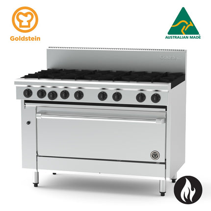 Goldstein Gas 8 Burners, 40'' Static Electric Oven PF840E-X