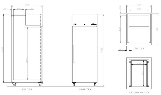Williams Crystal - One Door Stainless Steel Upright Bakery Retarder