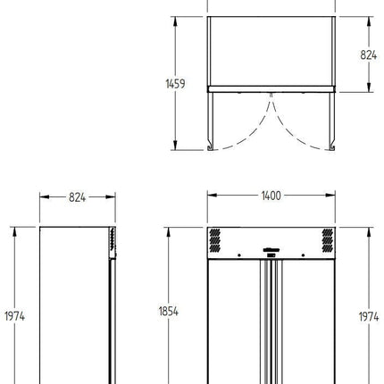 Williams Garnet Bakery - Two Door 2/1 Gn Stainless Steel Upright Bakery Retarder