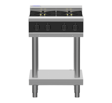 Waldorf Bold RNLB8406G-LS - 600mm Gas Cooktop Low Back Version - Leg Stand