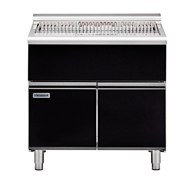 Waldorf Bold SFLB8900-CD - 900mm Solid Fuel Grill - Low Back Version - Cabinet Base with Doors
