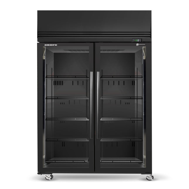 Skope SKFT1300N-A 2 Glass Door Upright Display or Storage Freezer
