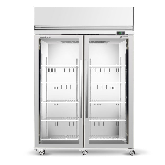 Skope SKFT1300N-A 2 Glass Door Upright Display or Storage Freezer