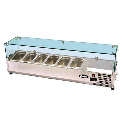 Atosa VRX GN1/4 x 10 Glass Salad Bench Countertop Prep Fridge 2000/330 ESL3889