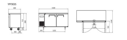 Atosa 1.5m Freezer Undercounter