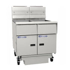 Pitco Gas Fryer Solid State Control, Filter Drawer On Casters, Flush Hose, Double Fryer Bank On Casters SSH55-FD/FF