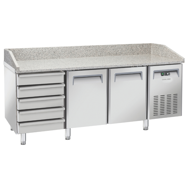 Saltas Marble Top Pizza Fridge with Ambient Drawers MPB0026