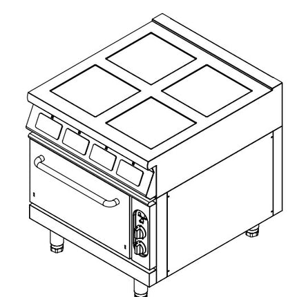 ElectMax induction 4 Burner Cooker with convection oven - IC9-4B