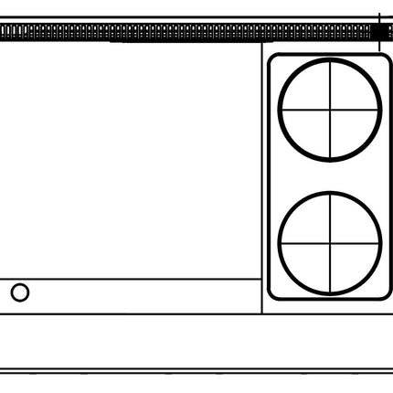 Goldstein Electric Oven Range, 2 Solid Plates, 605mm Griddle, Static Oven PE24G2S28-X
