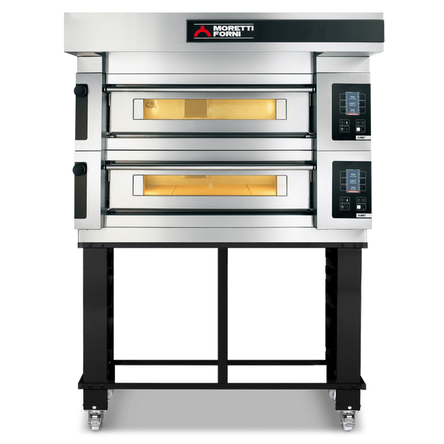Moretti Forni serieS Double Deck Baking Oven on Stand 20 x 35cm Pizza COMP S125E/2/S