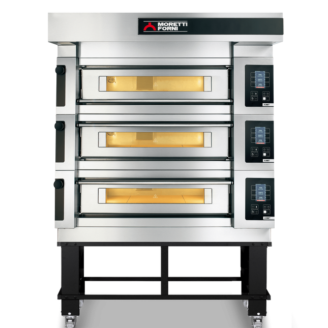 Moretti Forni serieS Triple Deck Baking Oven on Stand 30 x 35cm Pizza COMP S125E/3/S