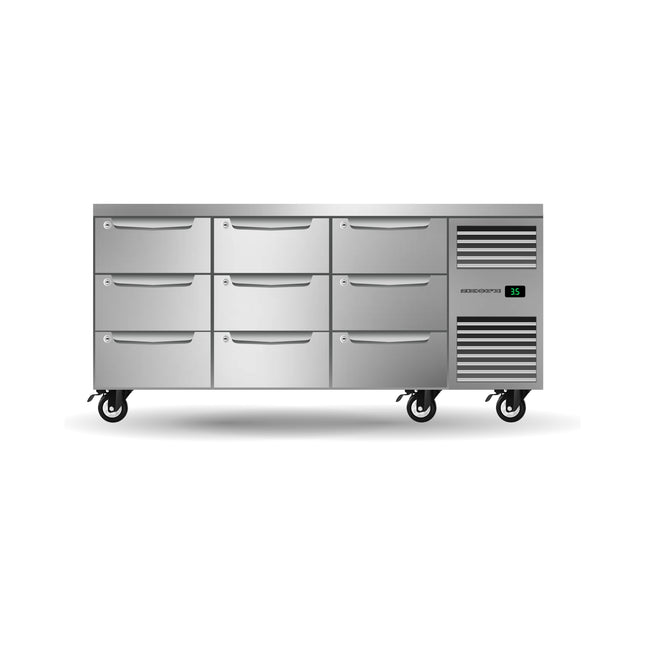 Skope ProSpec Nine Drawer Three Bay Underbench GN 1/1 Right Hand Fridge - PG11.UBR.3.D9.RH - Main Image