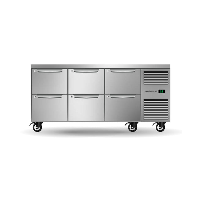 Skope ProSpec Six Drawer Three Bay Underbench GN 11 Right Hand Fridge - PG11.UBR.3.D6.RH - Main Image