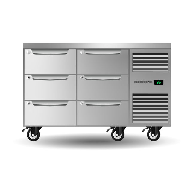 Skope ProSpec Six Drawer Two Bay Underbench GN 1/1 Right Hand Fridge - PG11.UBR.2.D6.RH - Main Image