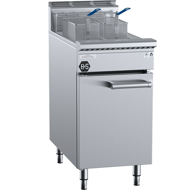 B+S Black Split Pan Turbo Fryer Natural Gas TF-451S-NG
