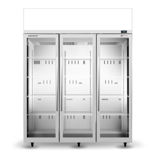 Skope TME1500N-AC 3 Glass Door Display or Storage Fridge, Lit Sign