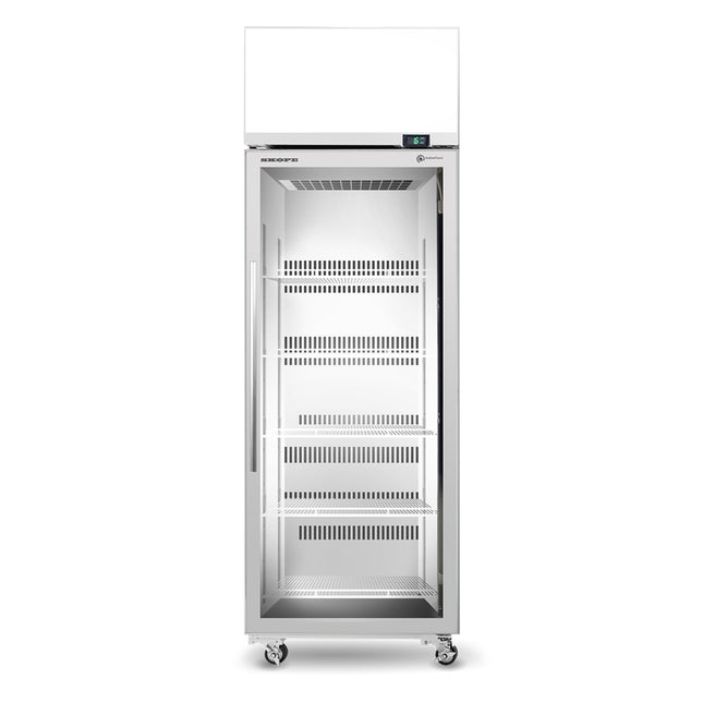 Skope White TME650N-AC 1 Glass Door Display Fridge, Lit Sign