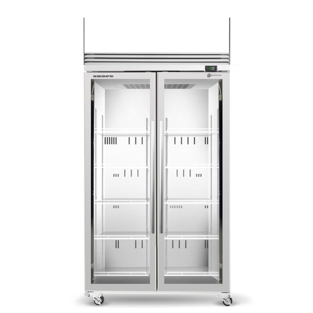 Skope TMF1000N-AC 2 Glass Door Display or Storage Freezer, Lit Sign