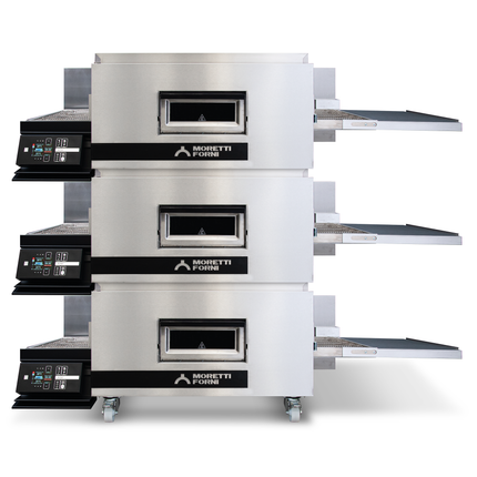 Moretti Forni Triple Chamber Electric Conveyor Oven On Legs 25" Belt 910 x 650mm TT96E/3