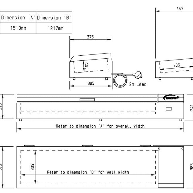 Williams Thermowell - Seven Pan Counter Top Refrigerated Well