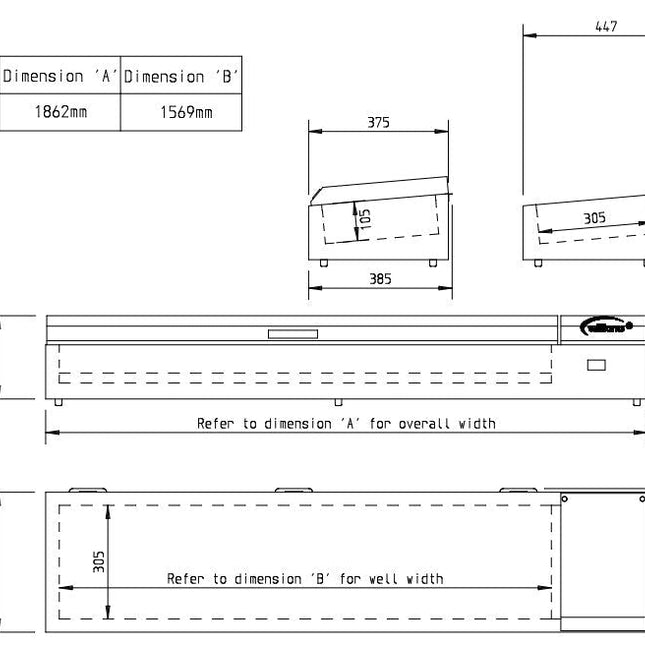 Williams Thermowell - Nine Pan Counter Top Refrigerated Well
