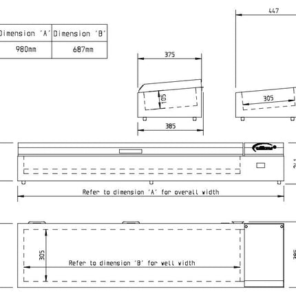 Williams Thermowell - Four Pan Counter Top Refrigerated Well