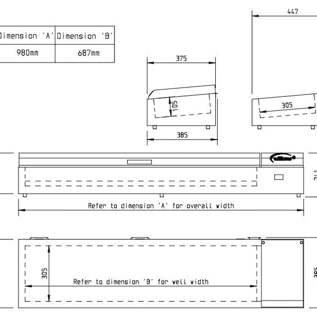 Williams Thermowell - Four Pan Counter Top Refrigerated Well