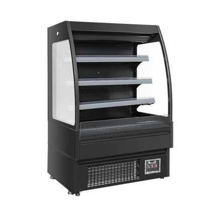 Thermaster Self-Serve Curve Open Display 285L OP-1270C left side view