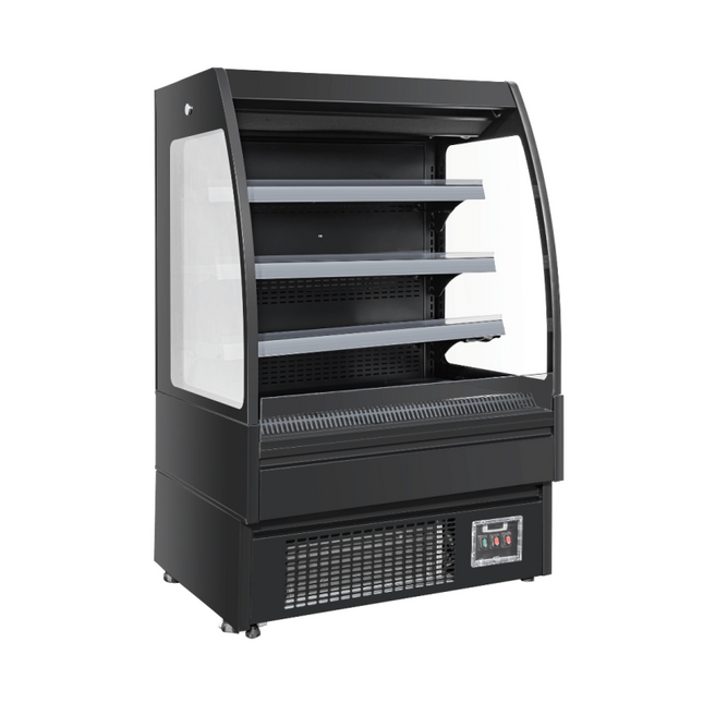 Thermaster Self-Serve Curve Open Display 285L OP-1270C left side view