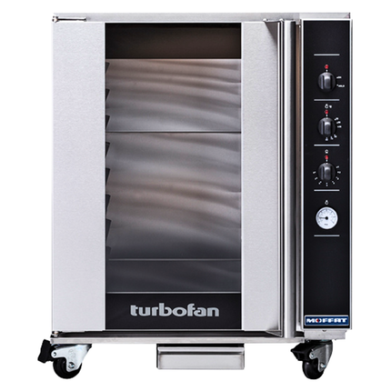 Turbofan convection oven with digital control panel on a white background