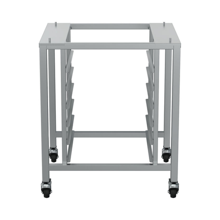 Metal rolling cart on a white background