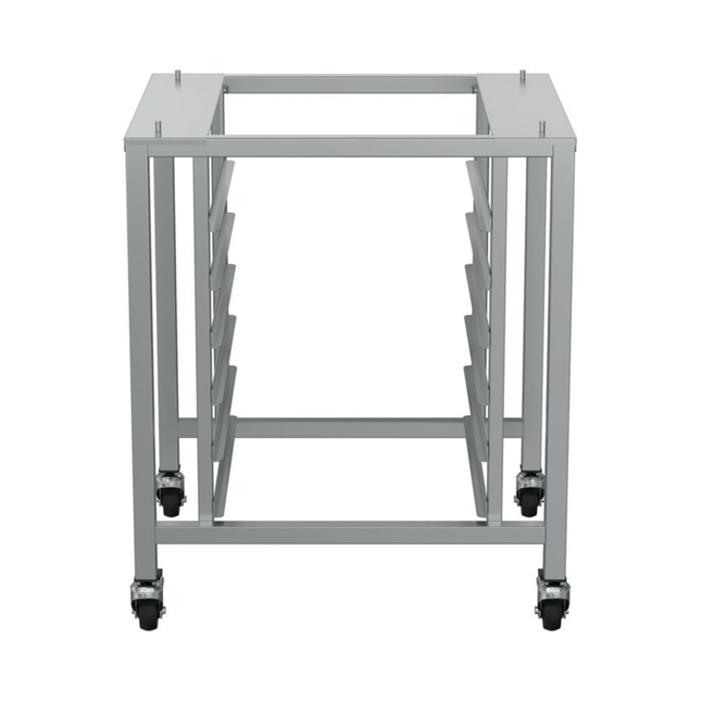 Metal rolling cart on a white background