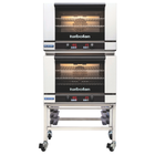 Two-layer turbofan oven on a white background