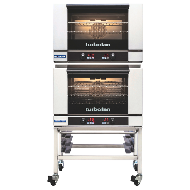 Two-layer turbofan oven on a white background