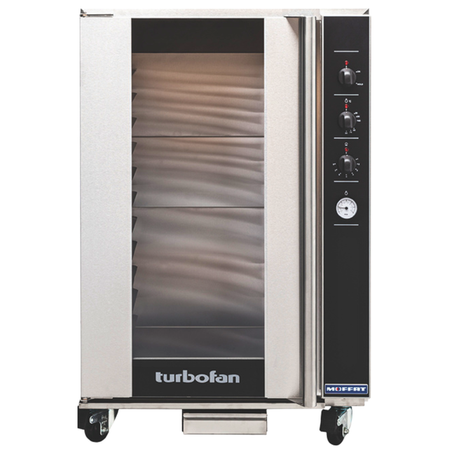 Commercial oven with turbofan branding on a white background