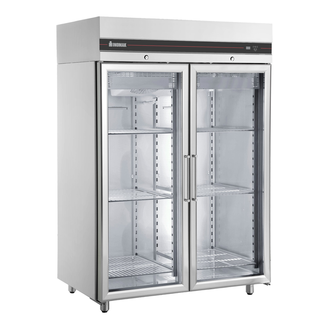 Inomak 1432L Double Door Upright Glass Door Freezer UFI2140G