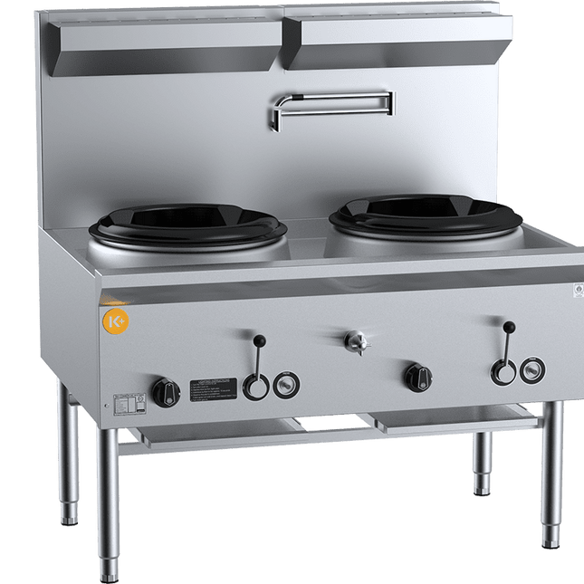 K+ Twin Hole Two Waterless Wok Burner Table Natural Gas