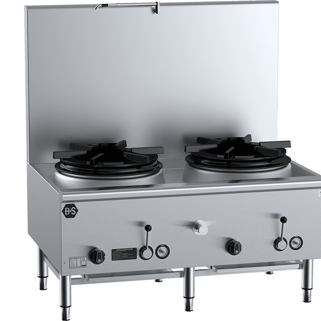 B+S Black Two Hole Deluxe Waterless Stock Pot Natural Gas